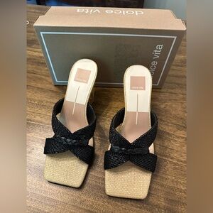 Dolce Vita Black and Tan Mules with Minimalist Design